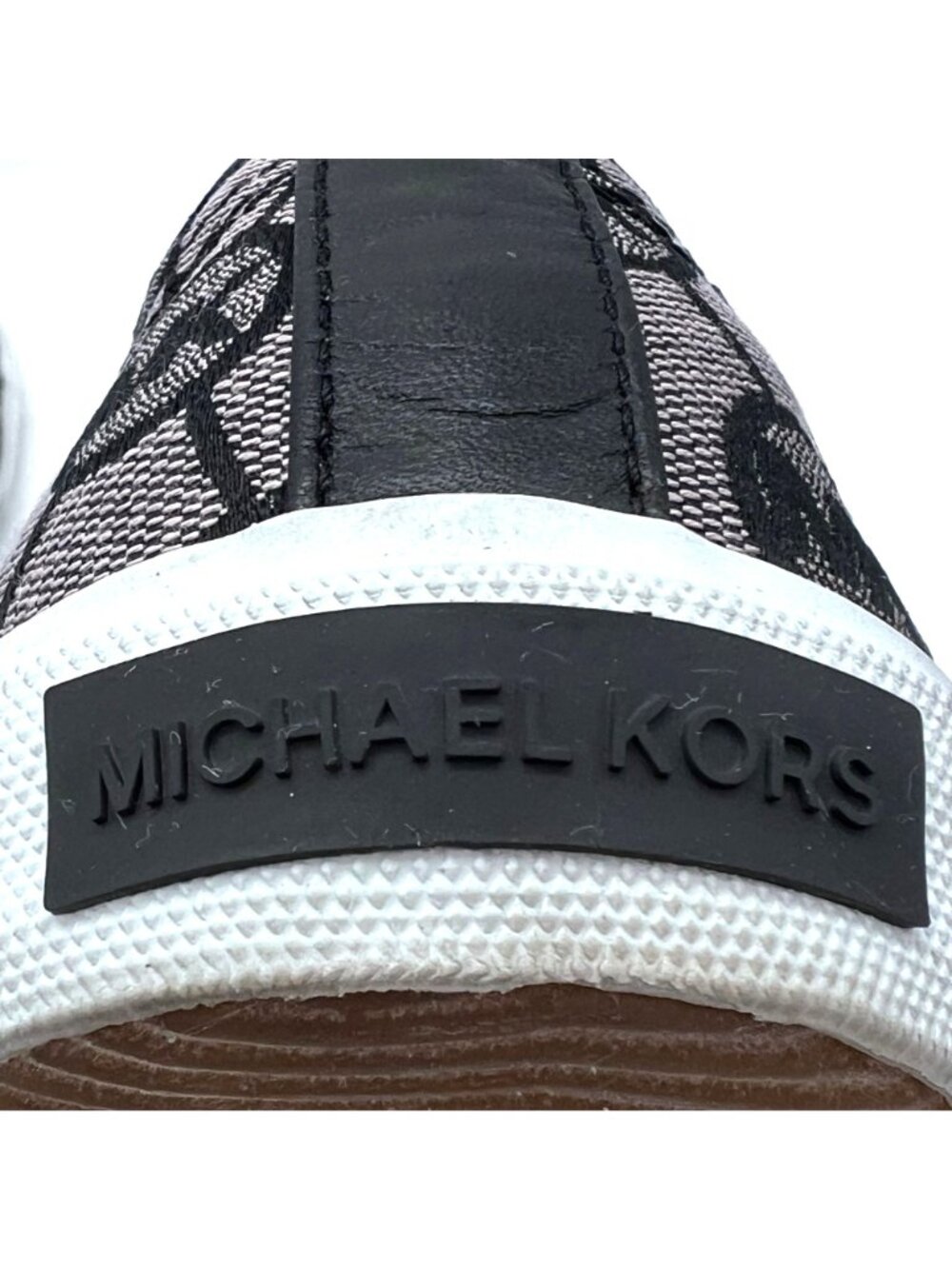 Michael Kors MK Boerum Lace-Up Sneakers Womens Size 10M Black Monogram Jacquard - Picture 9 of 15